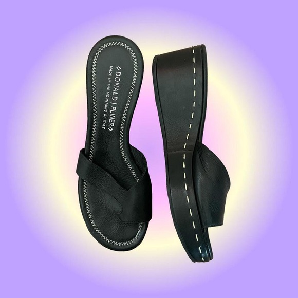 donald j pliner salya black platform sandal 👡 - Picture 2 of 4